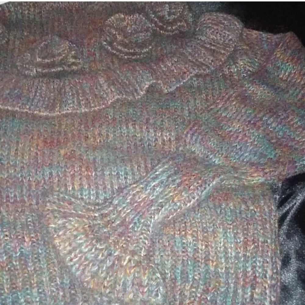 Zara Multicolor Cowl Neck Sweater with Ruffle Detailing - Picture 4 of 5